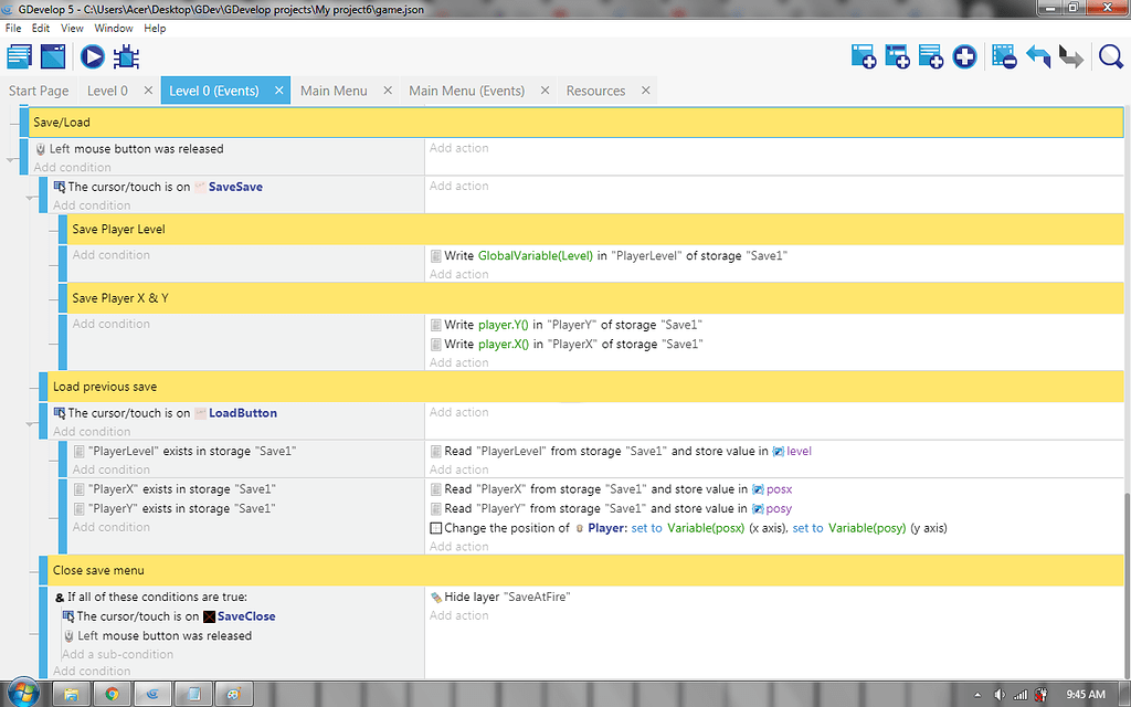 Issues with Saving/Loading - How do I...? - GDevelop Forum