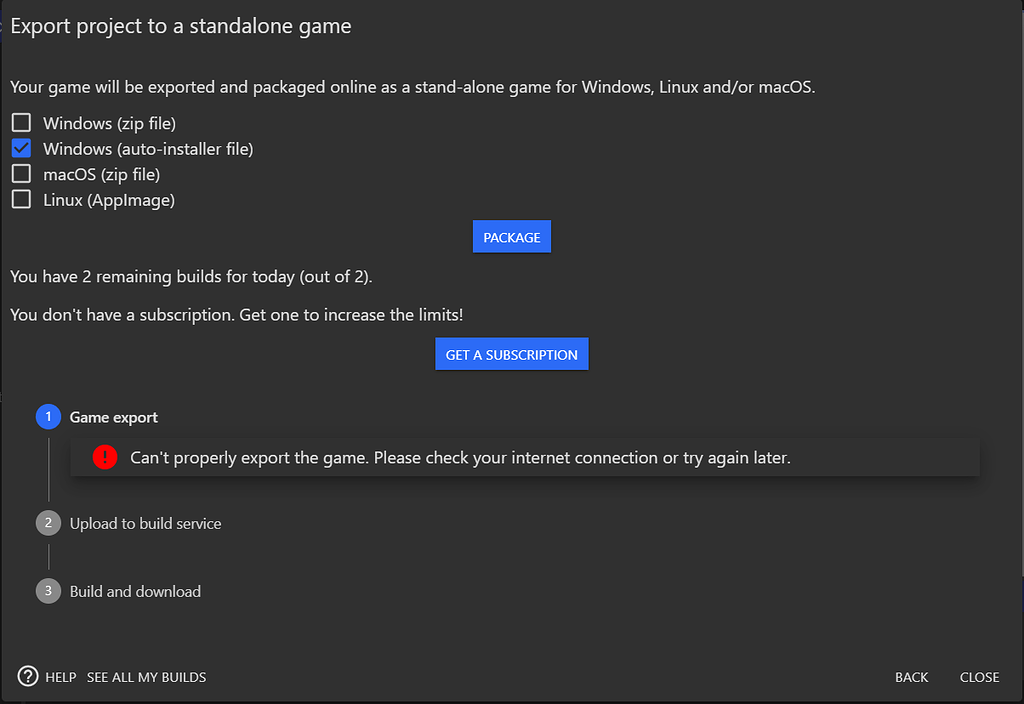 I can't export for window - How do I...? - GDevelop Forum