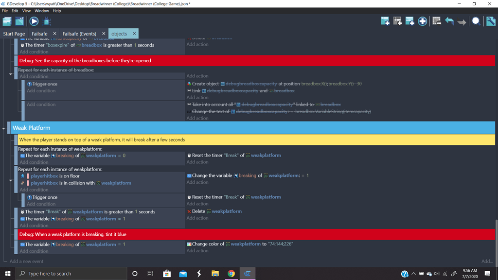 Weak platform not working right - How do I...? - GDevelop Forum