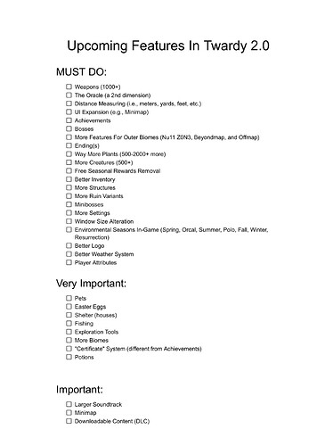 All Upcoming Twardy 2.0 Features