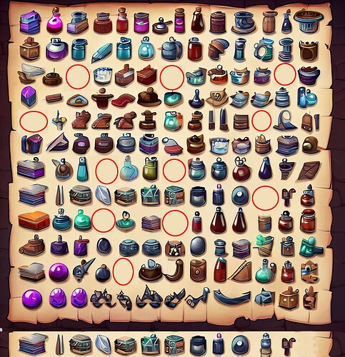 50 random objects in inventory - Q