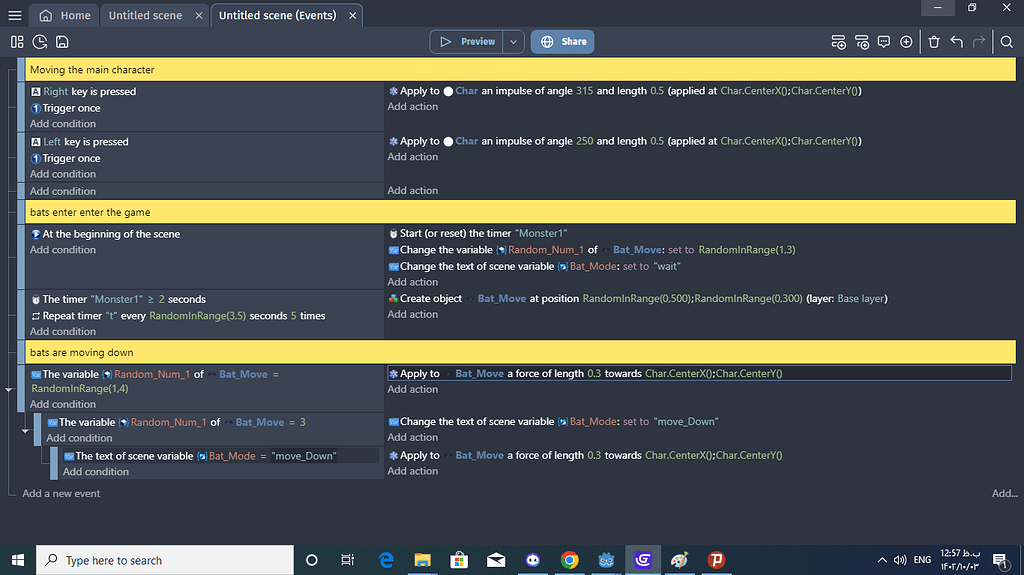 Moving down based on random numbers - How do I...? - GDevelop Forum