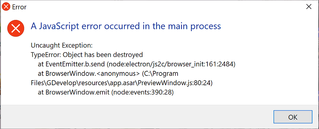 G Develop Error Latest GD ver Debugger Slowdowns and Error - Bugs reports - GDevelop Forum