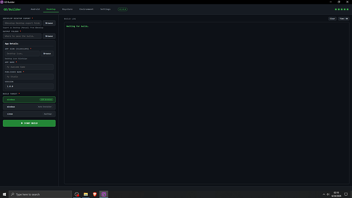 Desktop empty