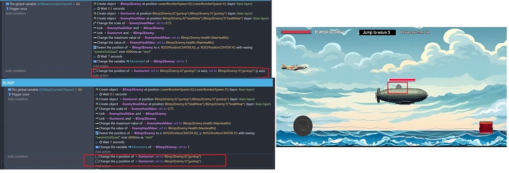 Gunturret on Boss: one code works one does not - How do I ...