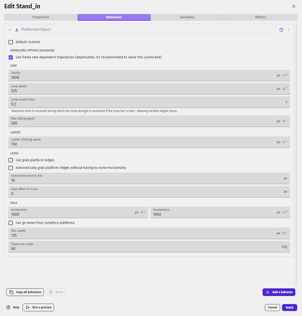 Setting Variabel to Speed - How do I...? - GDevelop Forum