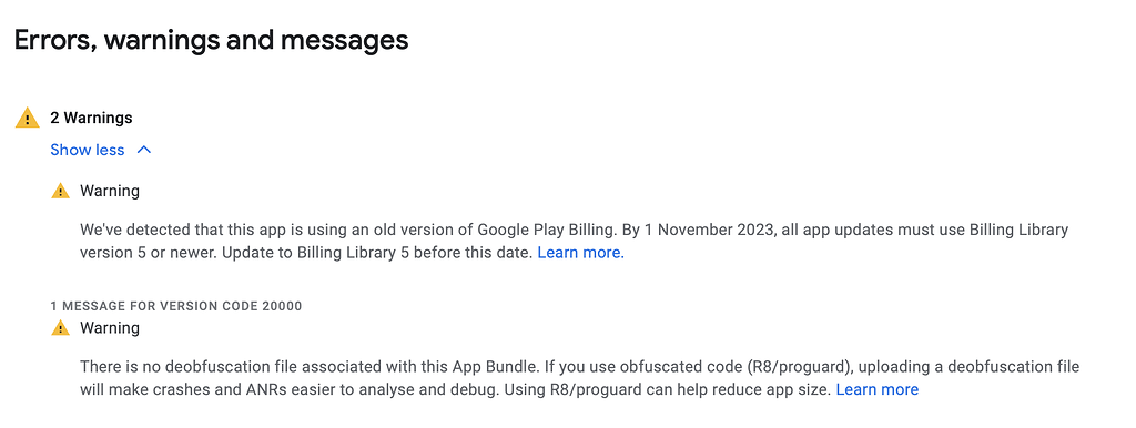 Console Warning PLEASE HELP ME. How to get rid of these warnings from Google Play ...