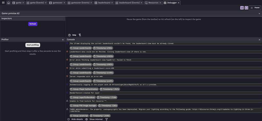 [solved] Leaderboard errors - How do I...? - GDevelop Forum