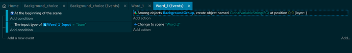 Word1 events