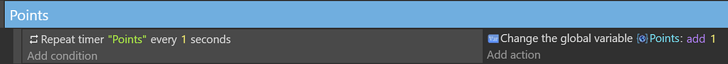 TimeDelta: Add 1 Point Every Second - How do I...? - GDevelop Forum