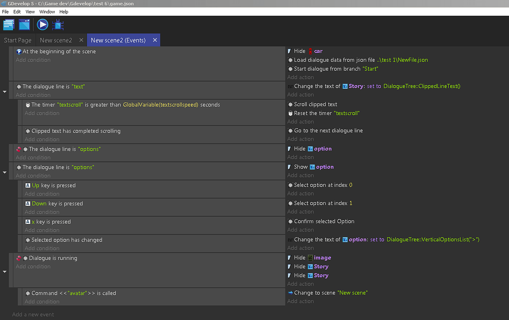 (SOLVED) How to change scene from yarn? - How do I...? - GDevelop Forum