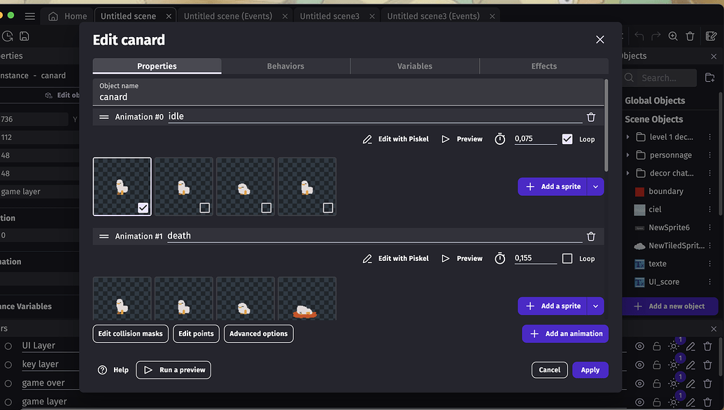 Copy/paste sprites animations - Feature requests - GDevelop Forum