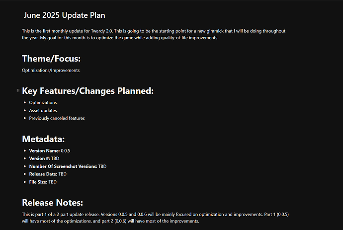 June 2025 Update Plan Details
