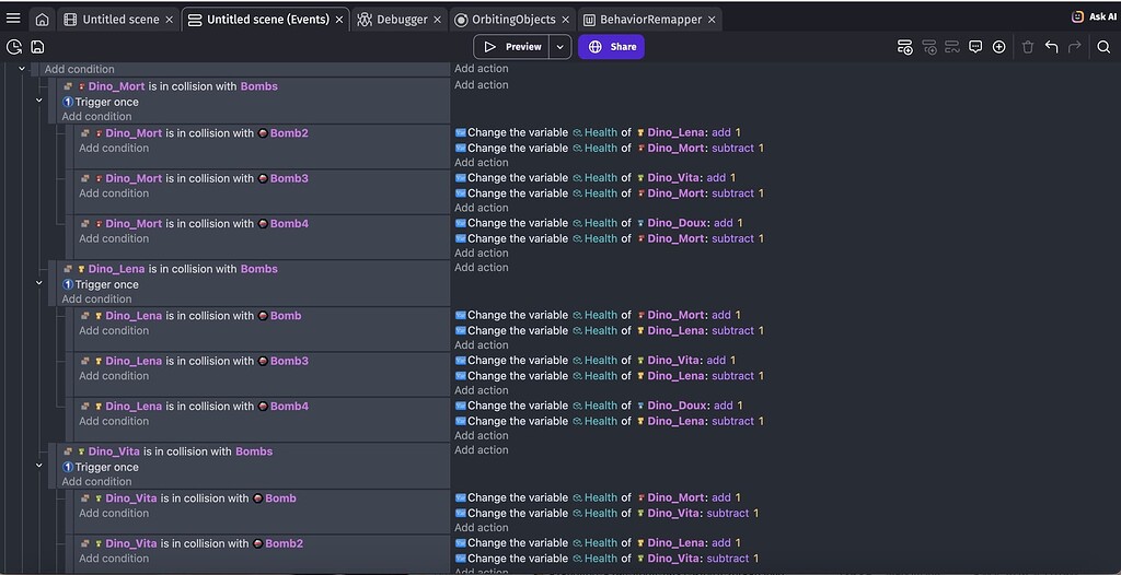 Gdevelop Hit Effect The characters take continuous damage despite the