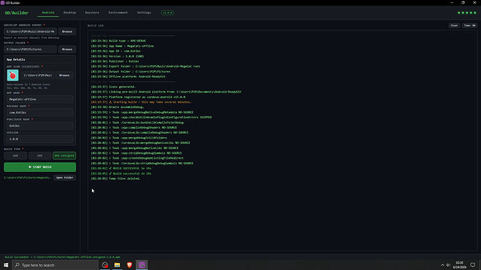 Android export results