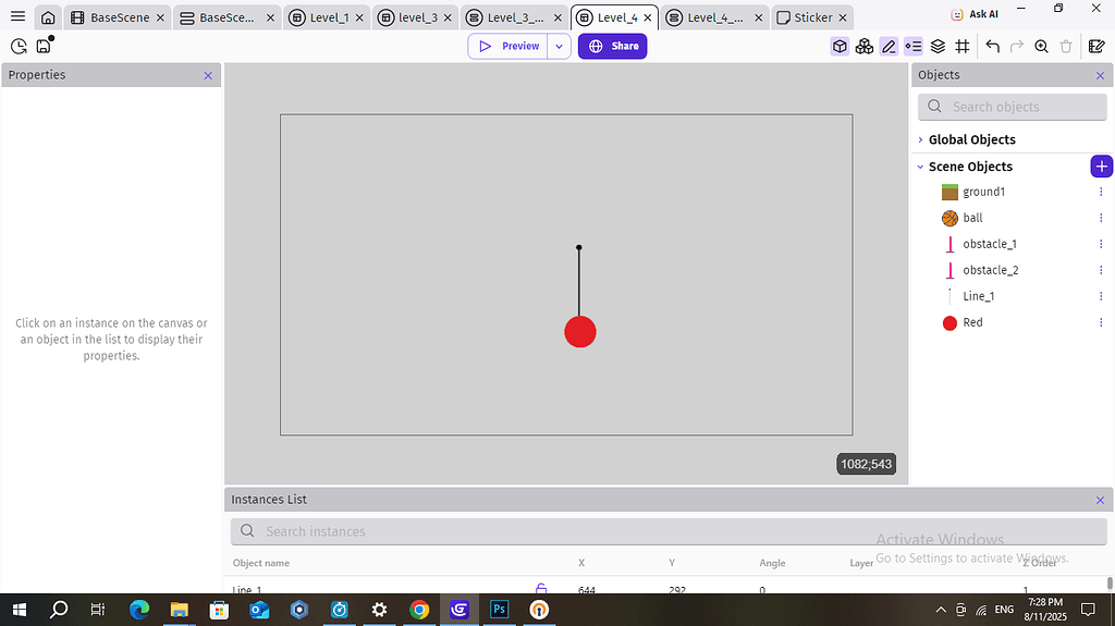 Stick Rotation Stick problem in rotation - How do I...? - GDevelop Forum