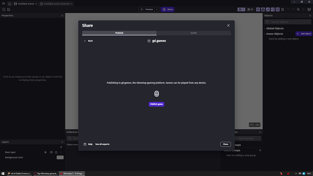 Gd Develop New project should not be forced to be published on gd games - Feature ...