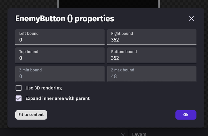 Setting size of Object