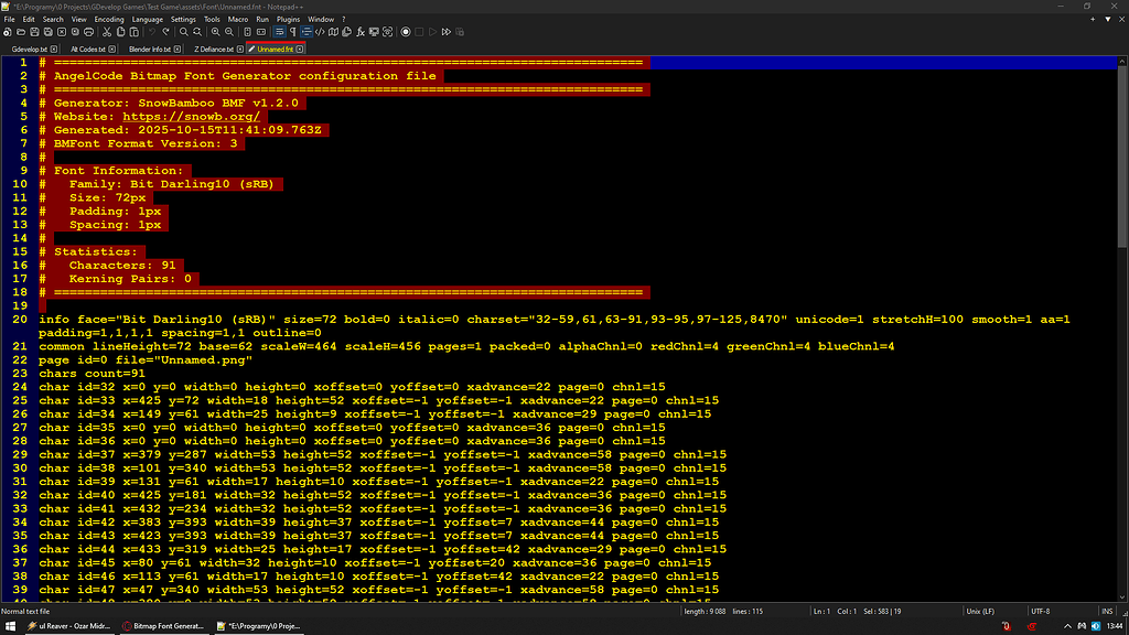 Parse .FNT files text to ignore # and empty lines - Bugs reports ...