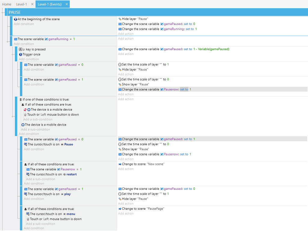 [Solved] Problem with the game’s pause button - How do I...? - GDevelop