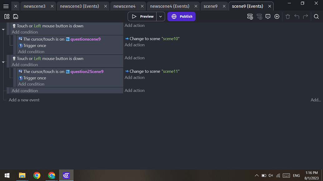 [Solved] Scene changing issue - How do I...? - GDevelop Forum