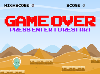 Run dino run - a game example from the GDevelop game making app