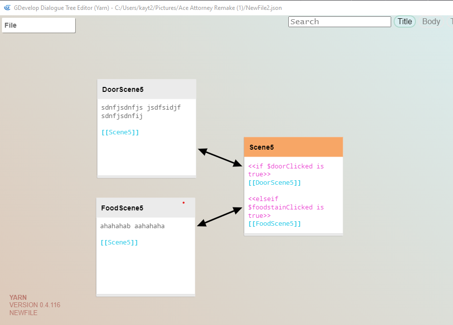 [Solved, I guess] Can you use Yarn variables with clickable objects