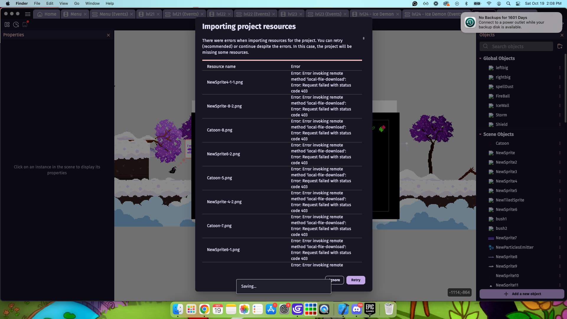 403 error - cannot access/open any files - Bugs reports - GDevelop Forum