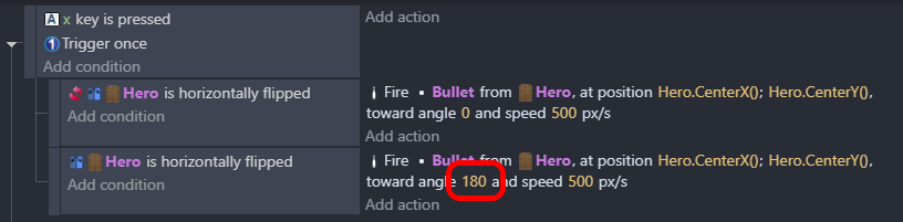 Bullets only shooting from the right - How do I...? - GDevelop Forum