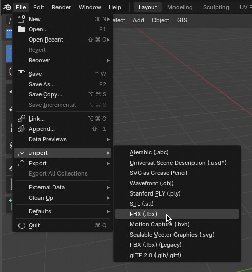 File>Import>File Type