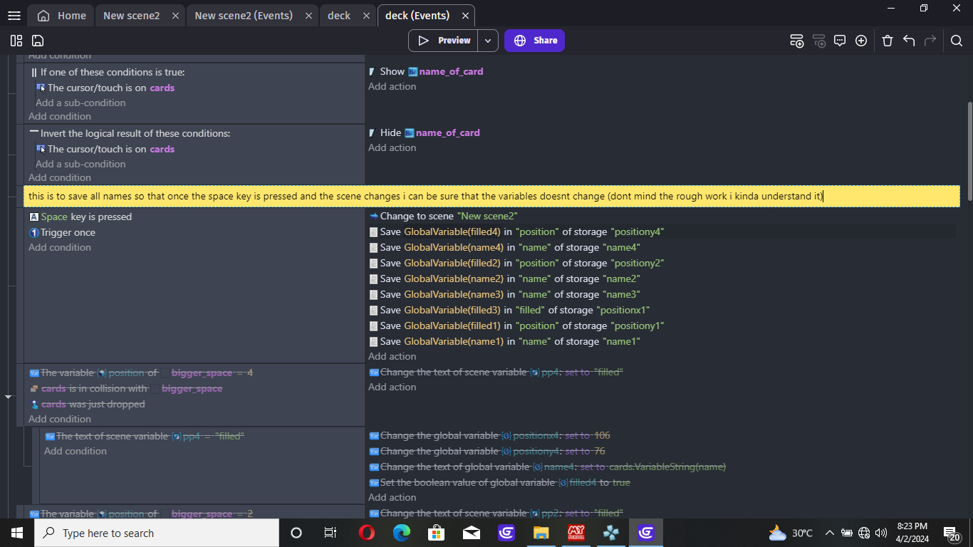 My global variable isnt working - How do I...? - GDevelop Forum