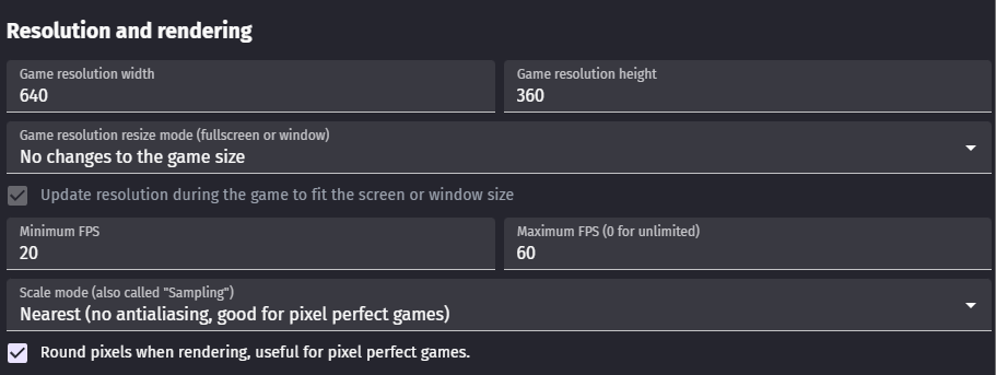 About resolution, pixel art and size - How do I? - GDevelop Forum