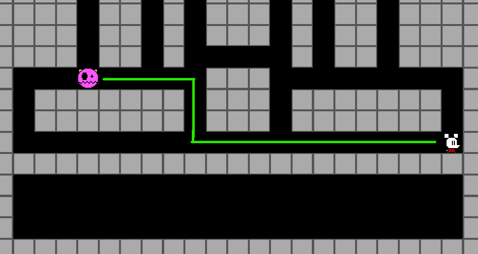 Maze pathfinding example