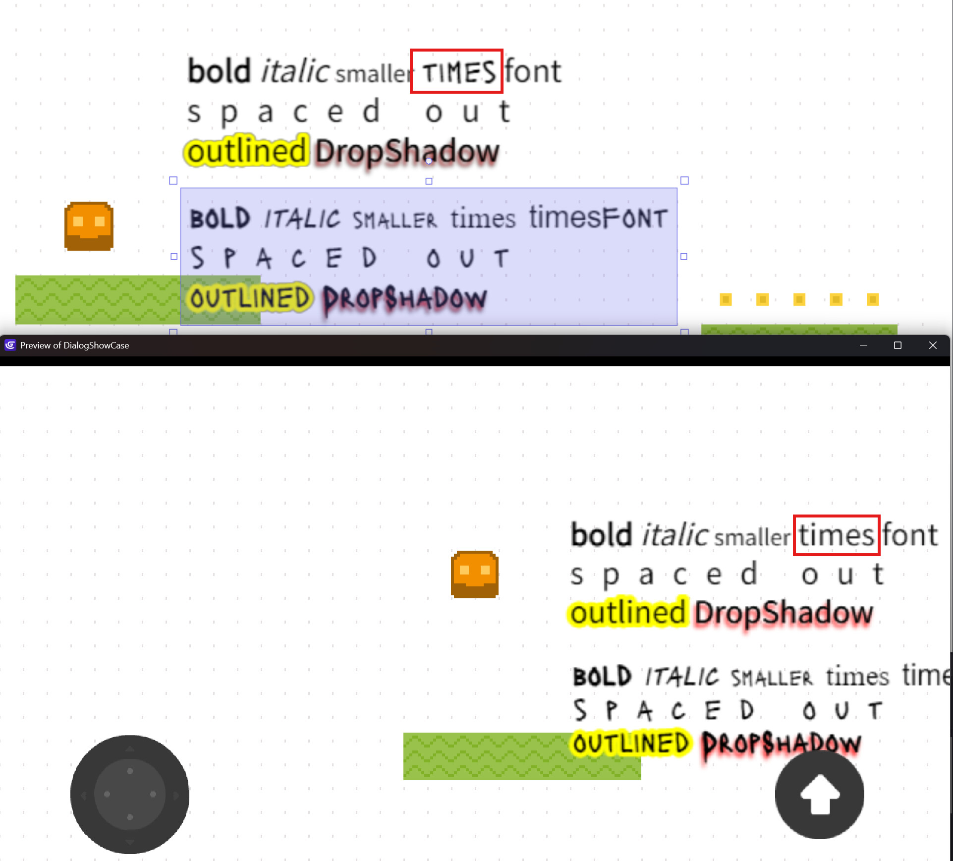 When previewing BBtext [font=fontname], the resource font does not