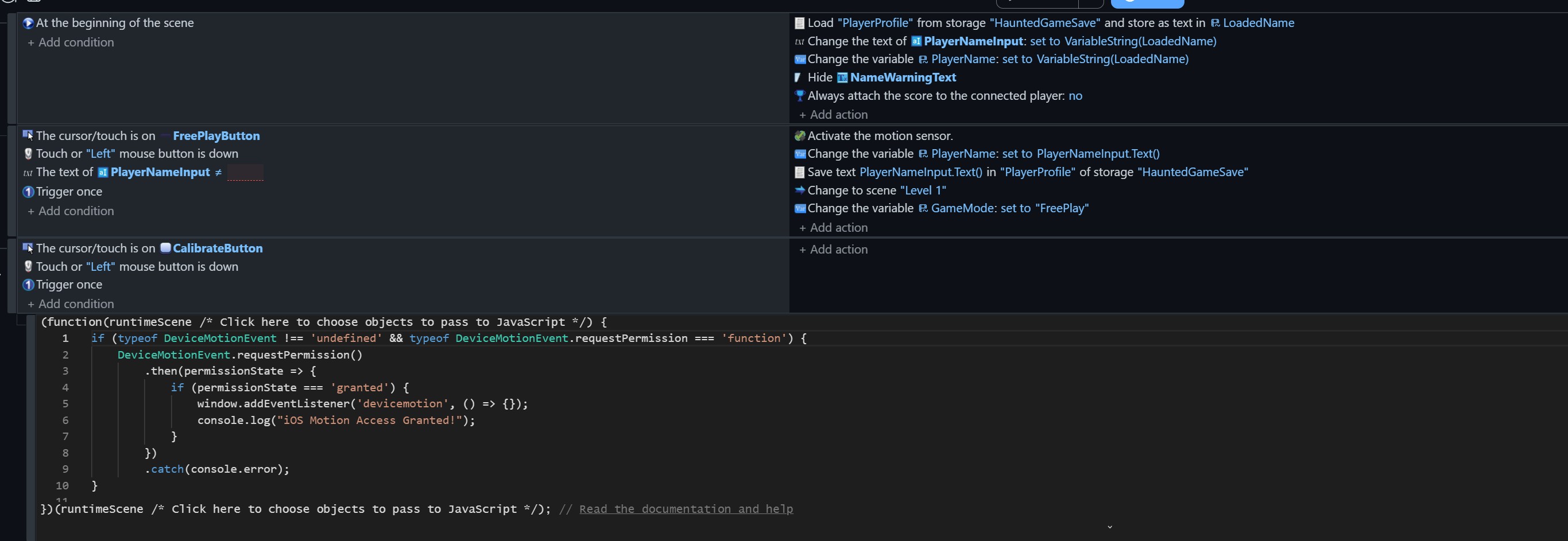 [Bug] Motion sensors event - Rapport de bugs pour GDevelop - GDevelop Forum