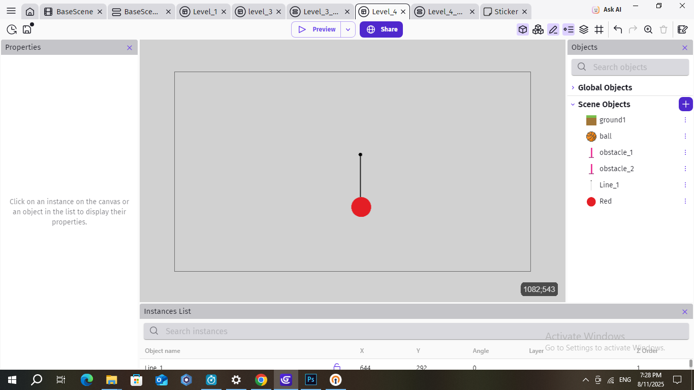 Sticks Problem Stick problem in rotation - How do I...? - GDevelop Forum