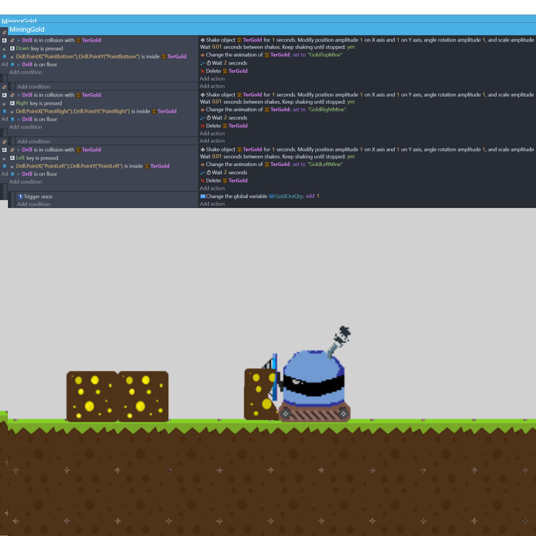 Digging mechanics like in old MotherLoad flash game - How do I...? -  GDevelop Forum