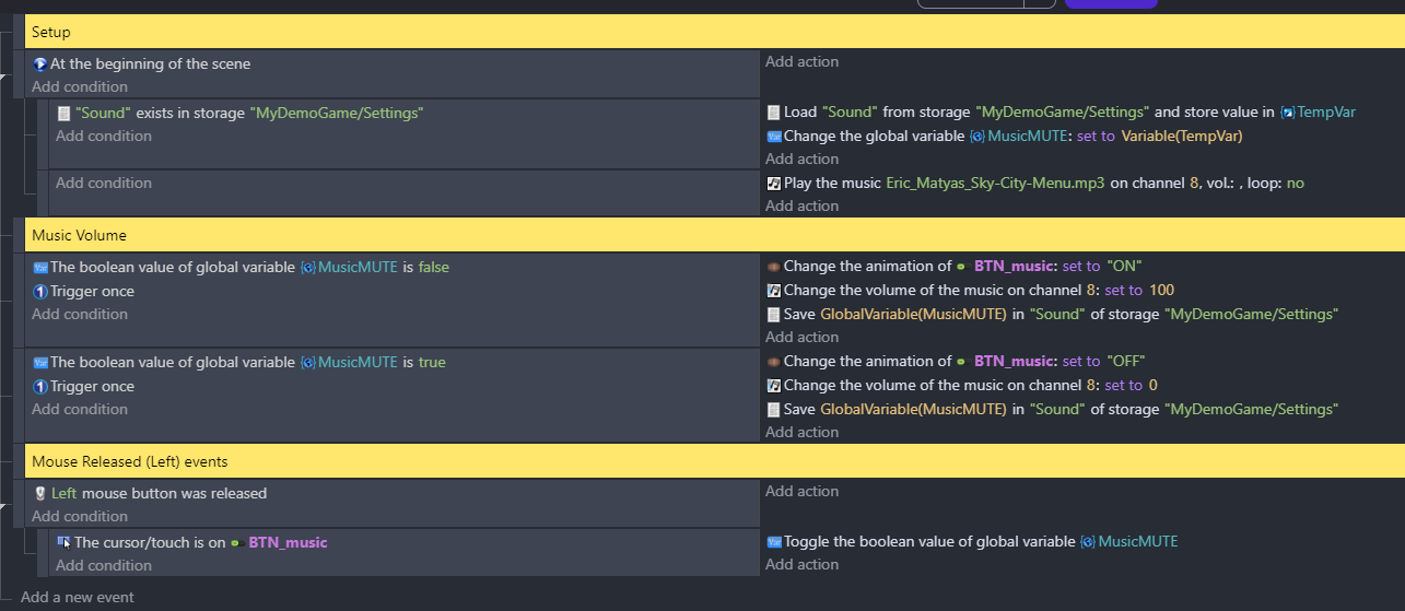 Save Setting Toggle How to save and load toggle button potation? - How do I...? - GDevelop ...