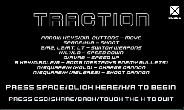 Traction Title Screen