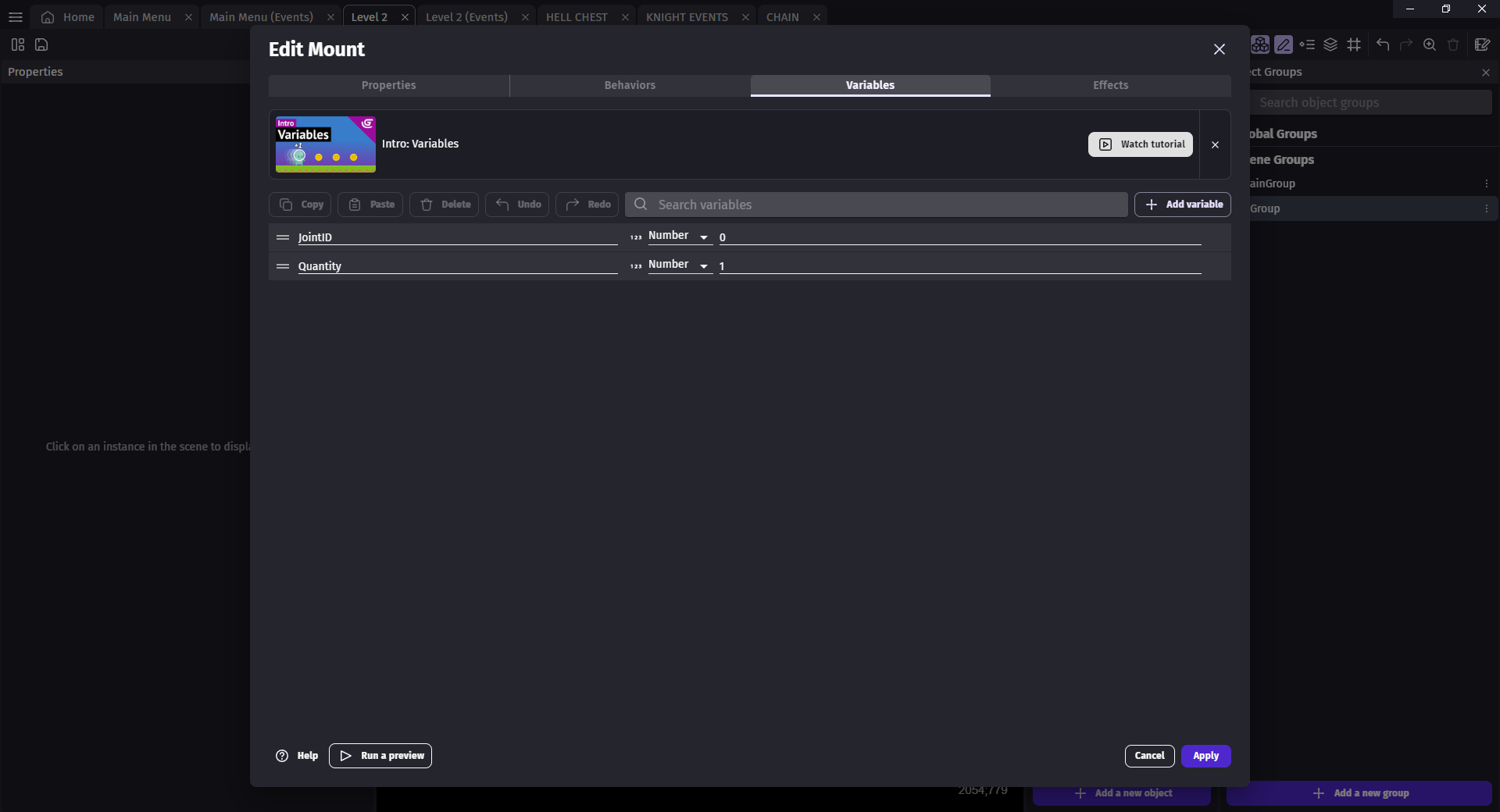 Swinging Traps Issue - How do I...? - GDevelop Forum